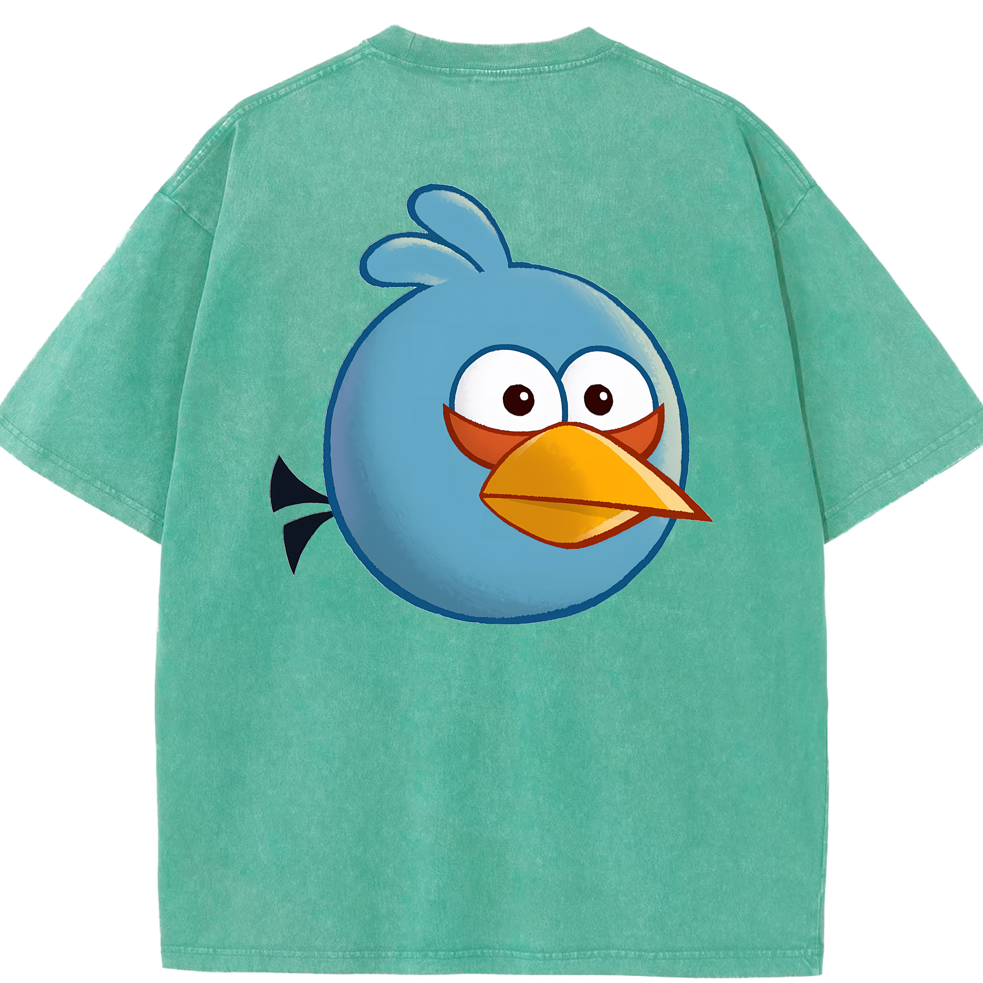 （画像用） Angry Birds アングリーバード 綿100% ヴィンテージ風 半袖Tシャツ（背面プリント）
